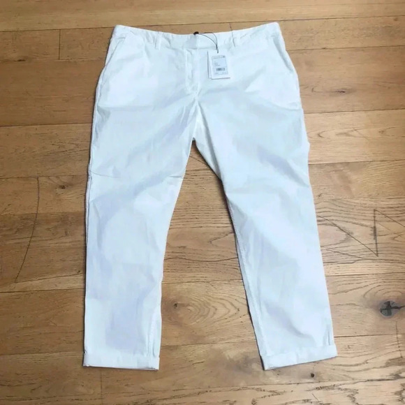 NWT Theory White Treeca 2 Cuff Patton Pant. Size 14 - Picture 1 of 8